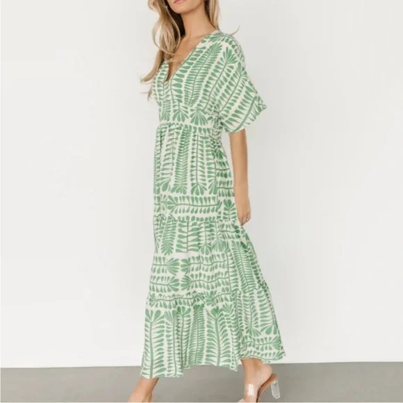 Baltic Born Kimono Midi Dress Green Print NWT Size 1XL - Picture 9 of 13